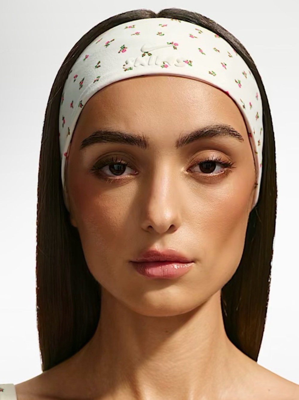 NikeSkims Women’s White Floral Headband with Embossed Logo